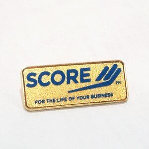 Score for the Life of Your Business Lapel Pin 1" Gold tone Blue
